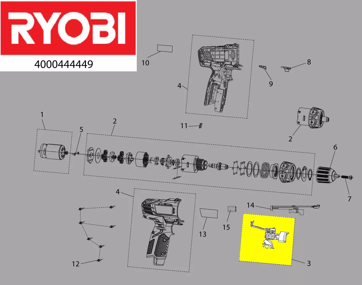 interrupteur variateur réf. 5131037418 Ryobi